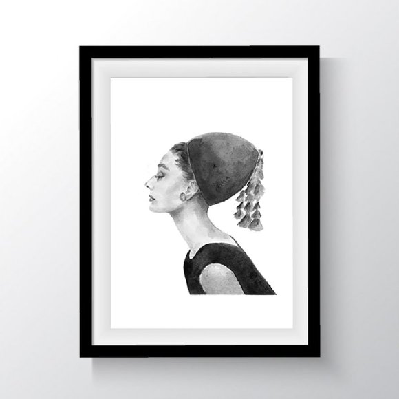 Audrey Hepburn - Watercolor Painting Print